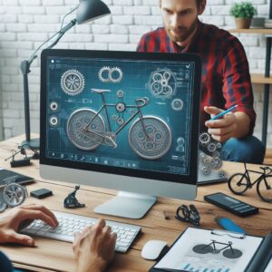 people collaborating online designing a bicycle